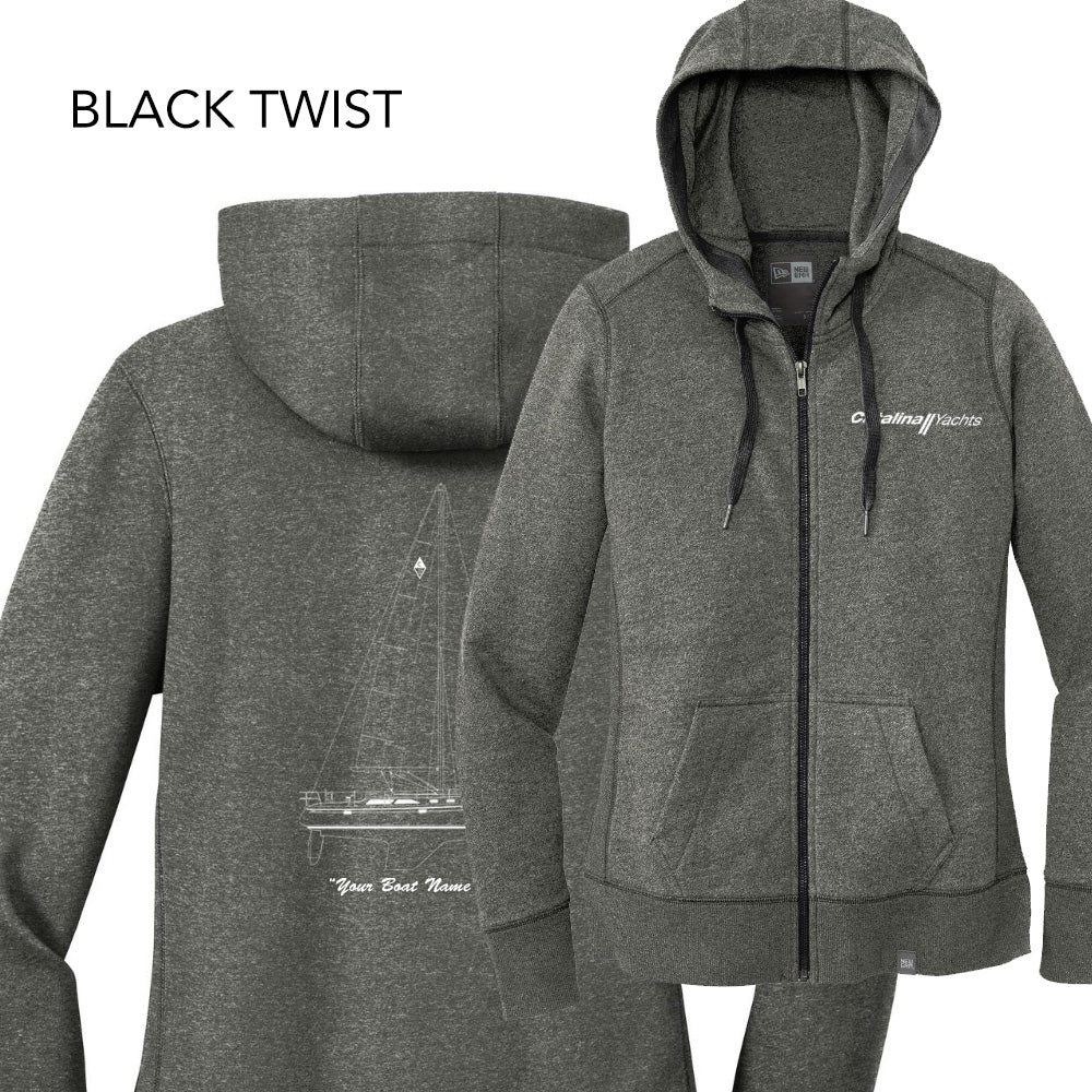 Line Drawing Ladies New Era® Full-Zip Hoodie