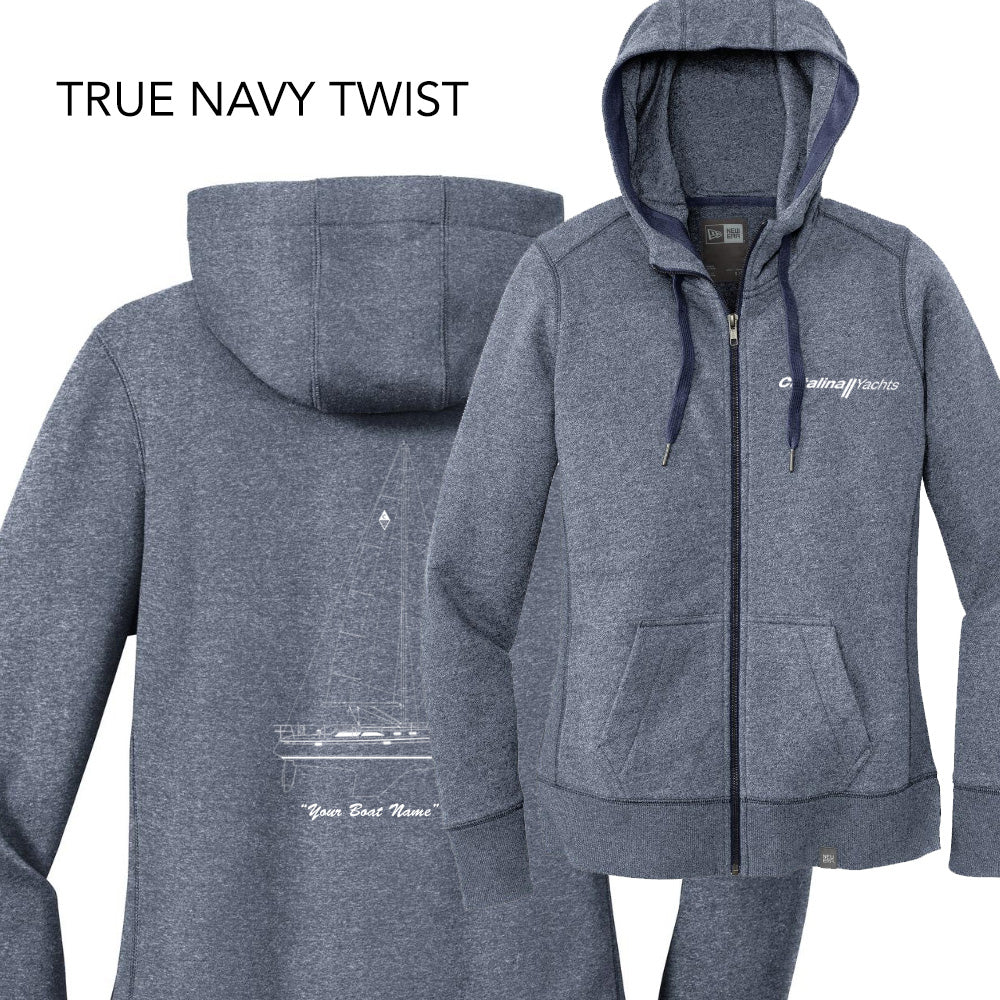 Line Drawing Ladies New Era® Full-Zip Hoodie