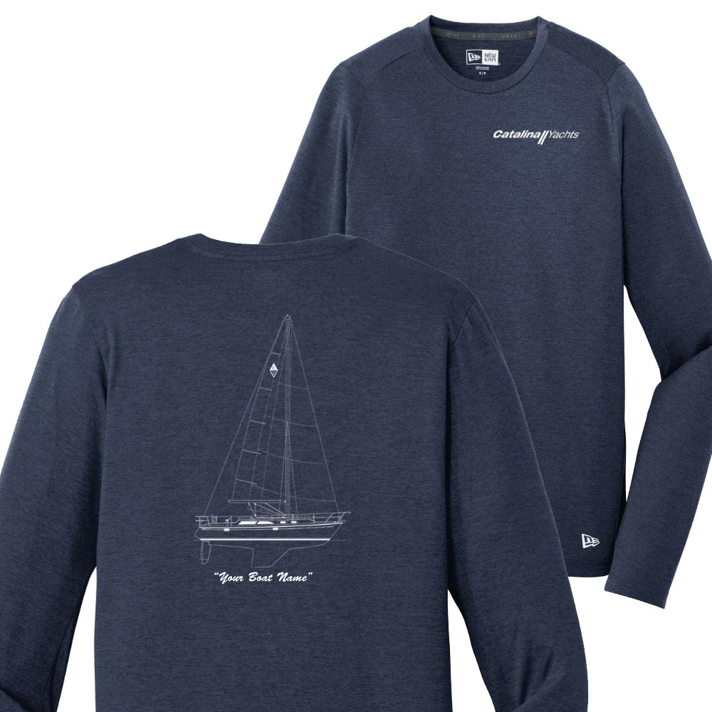 Line Drawing Mens New Era® Performance Long Sleeve Tee