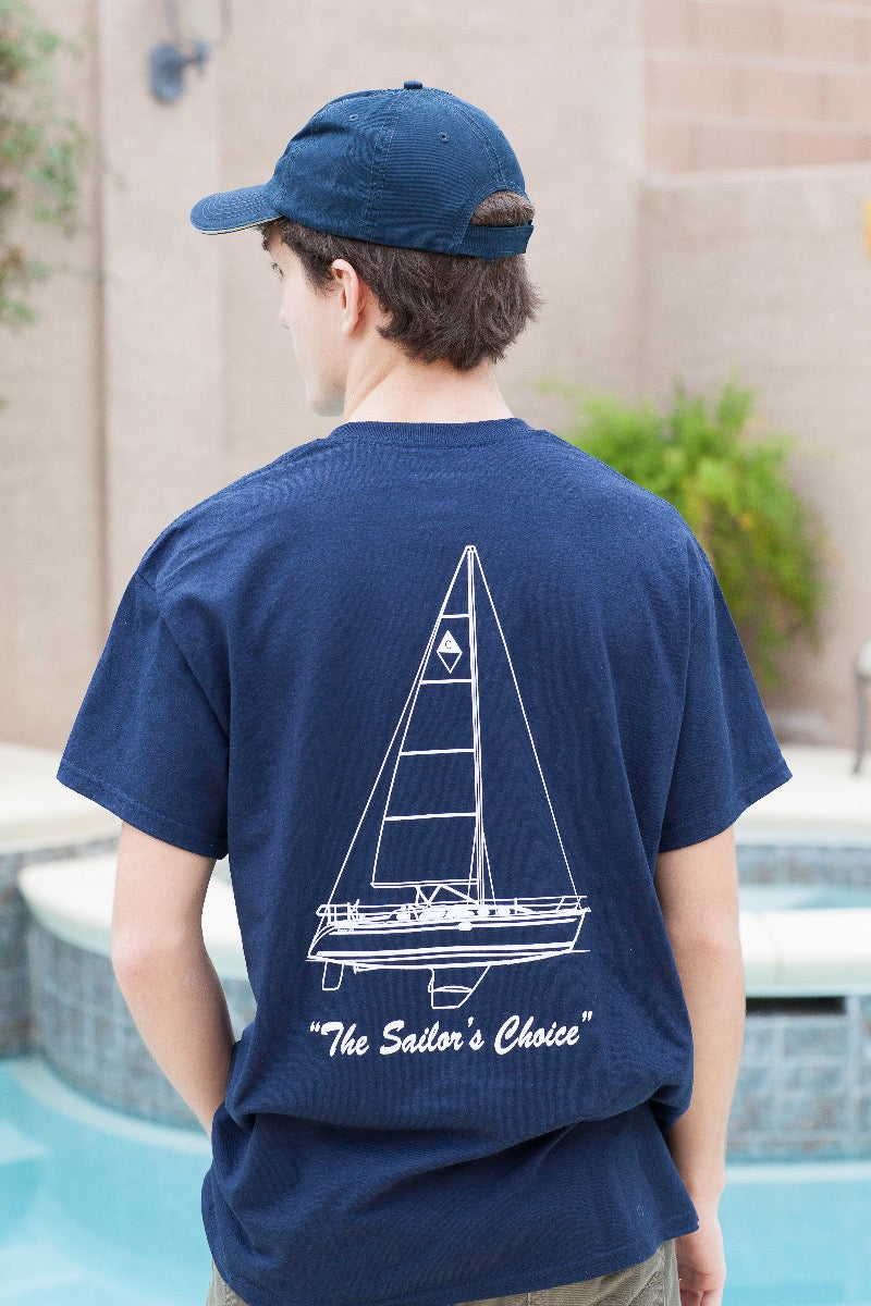 Line Drawing Short Sleeve Tee with Pocket-0