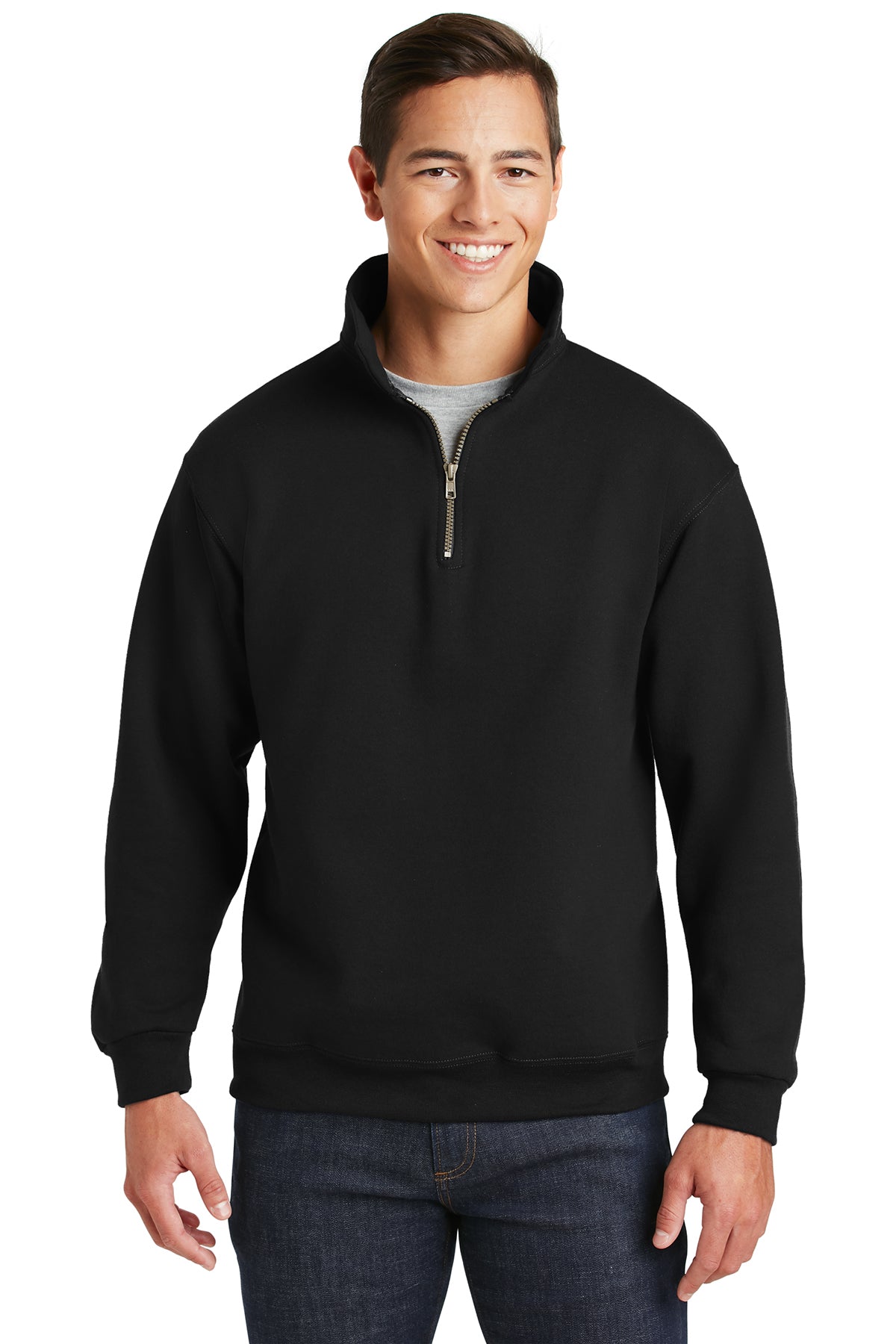 Line Drawing 1/4 Zip Collared Sweatshirt