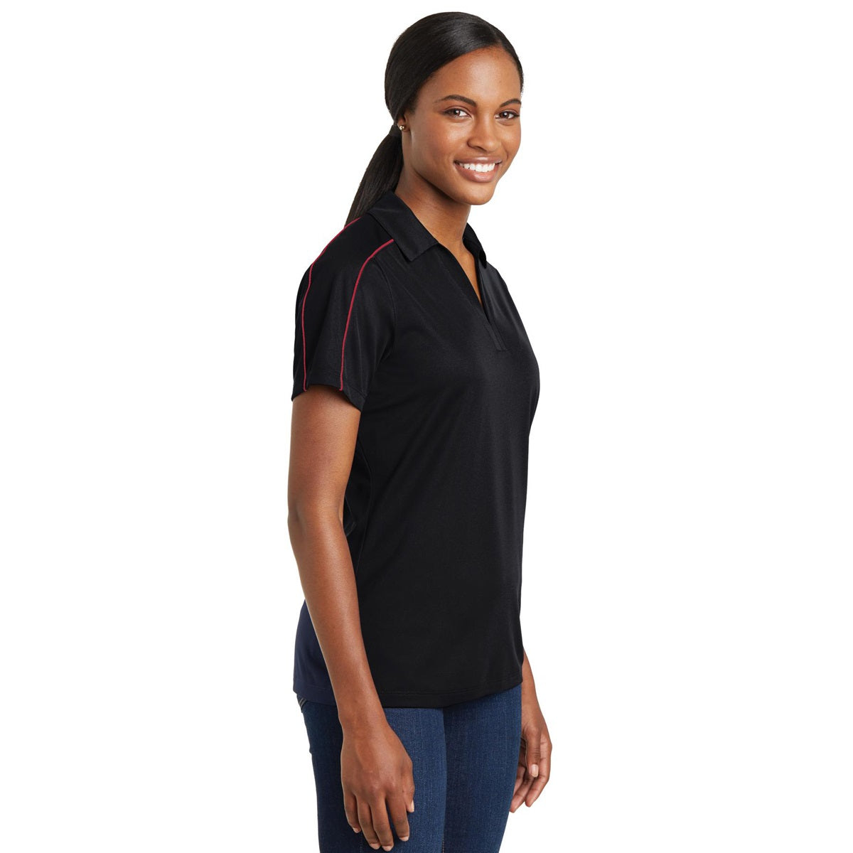 Catalina Yachts Sport-Tek Micropique Black/True Red