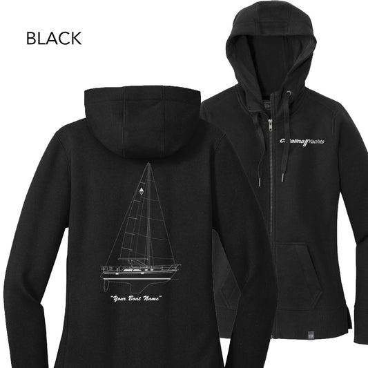 Line Drawing Ladies New Era® Full-Zip Hoodie