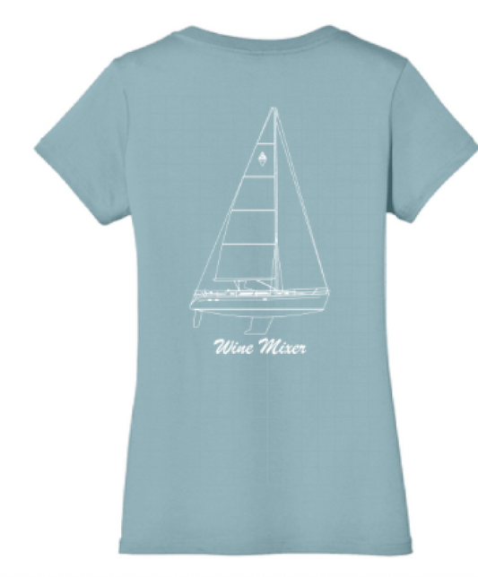 Line Drawing Ladies V-Neck Tee